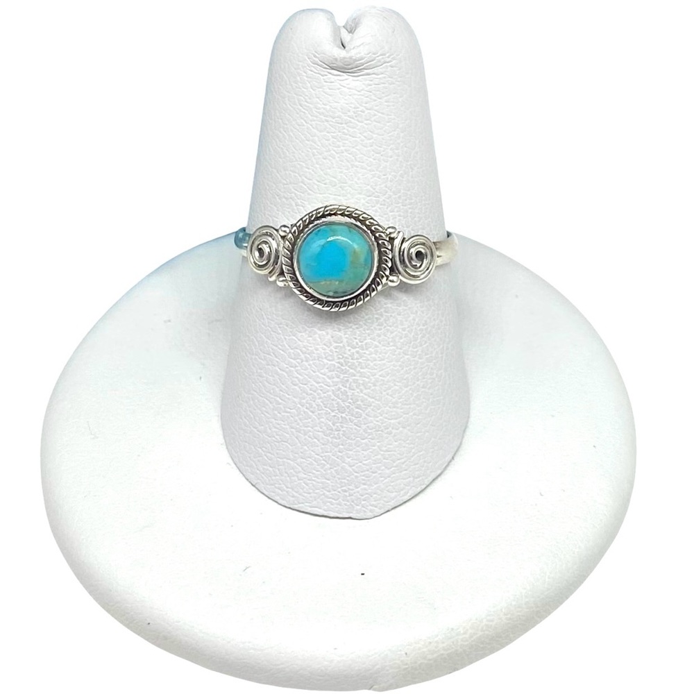 Kingman Turquoise Ring Solid Sterling Silver 925 … - image 5
